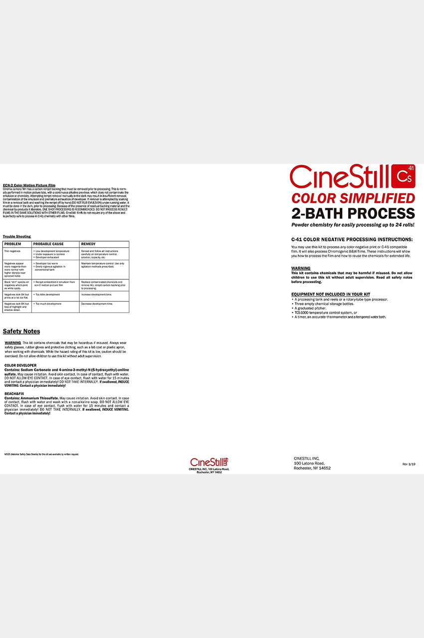 Cinestill - Kit de Revelado Simple C41 1000ml (24 rollos)