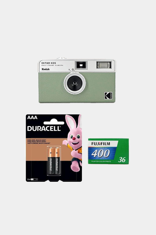 Kodak H35 Sage + Fujifilm 400 + Pilas AAA