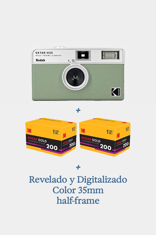 Estrena tu Cámara - EKTAR H35 Sage + 2 Kodak Gold + 1 Revelado con digitalizado