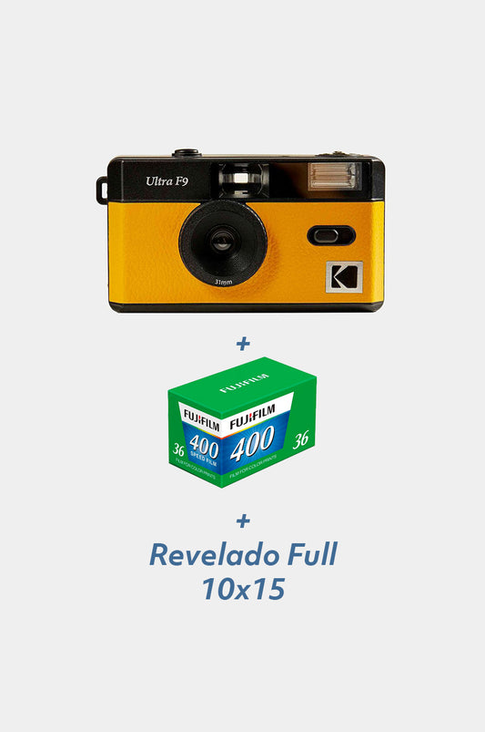PACK Cámara Ultra F9 Black/Yellow + Fuji 400 + revelado full